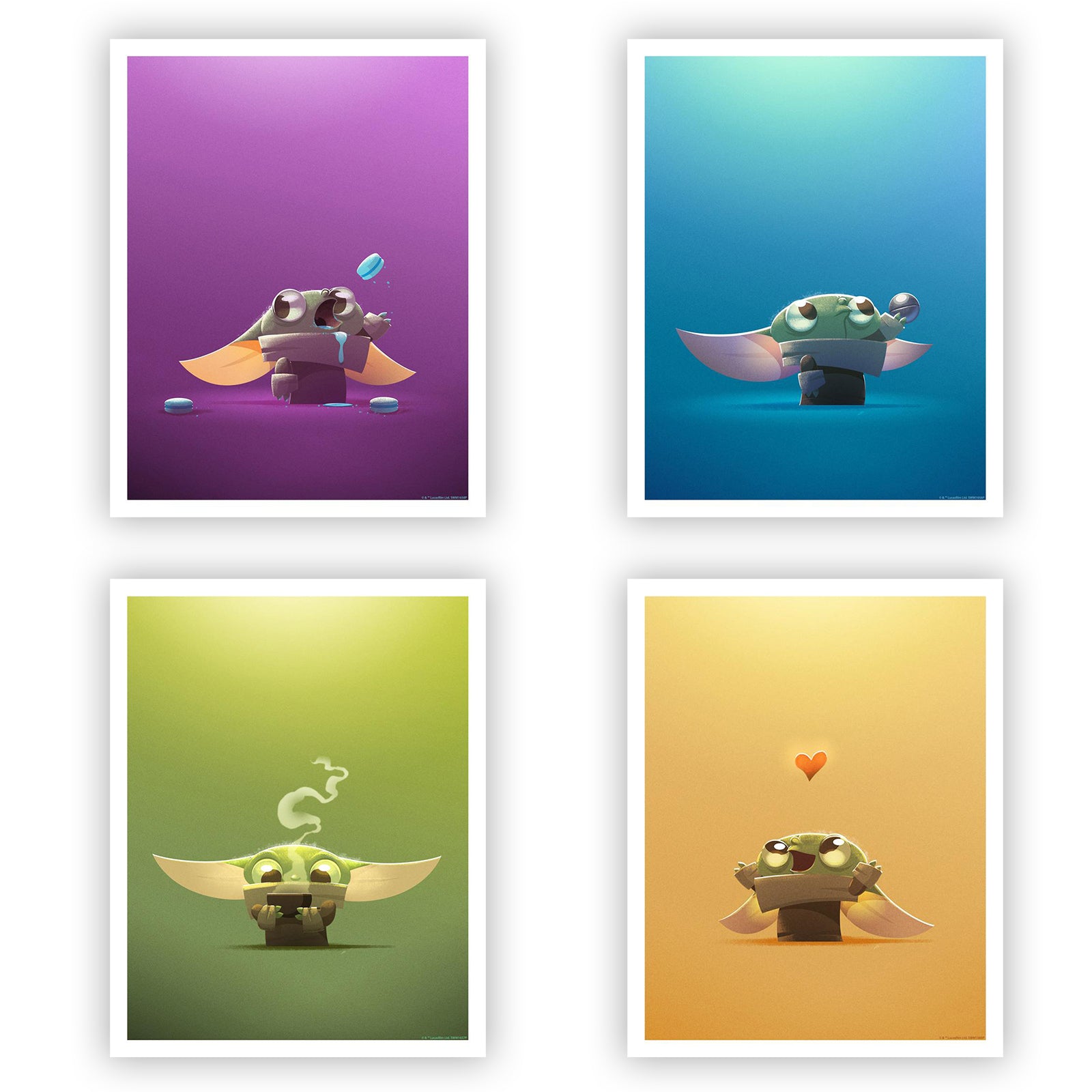 Grogu Set | The Mandalorian Poster | Nick Scurfield | PopCultArt