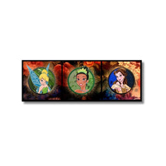 Tink, Tiana, and Belle Trio-PopCultArt-PopCultArt