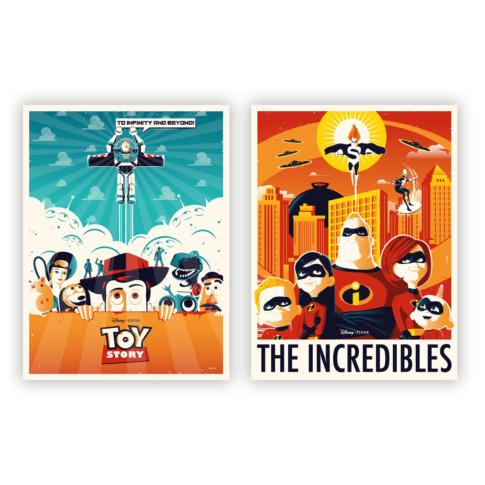 Toy Story x The Incredibles | Toy Story, The Incredibles Poster | Rico Jr. | PopCultArt 