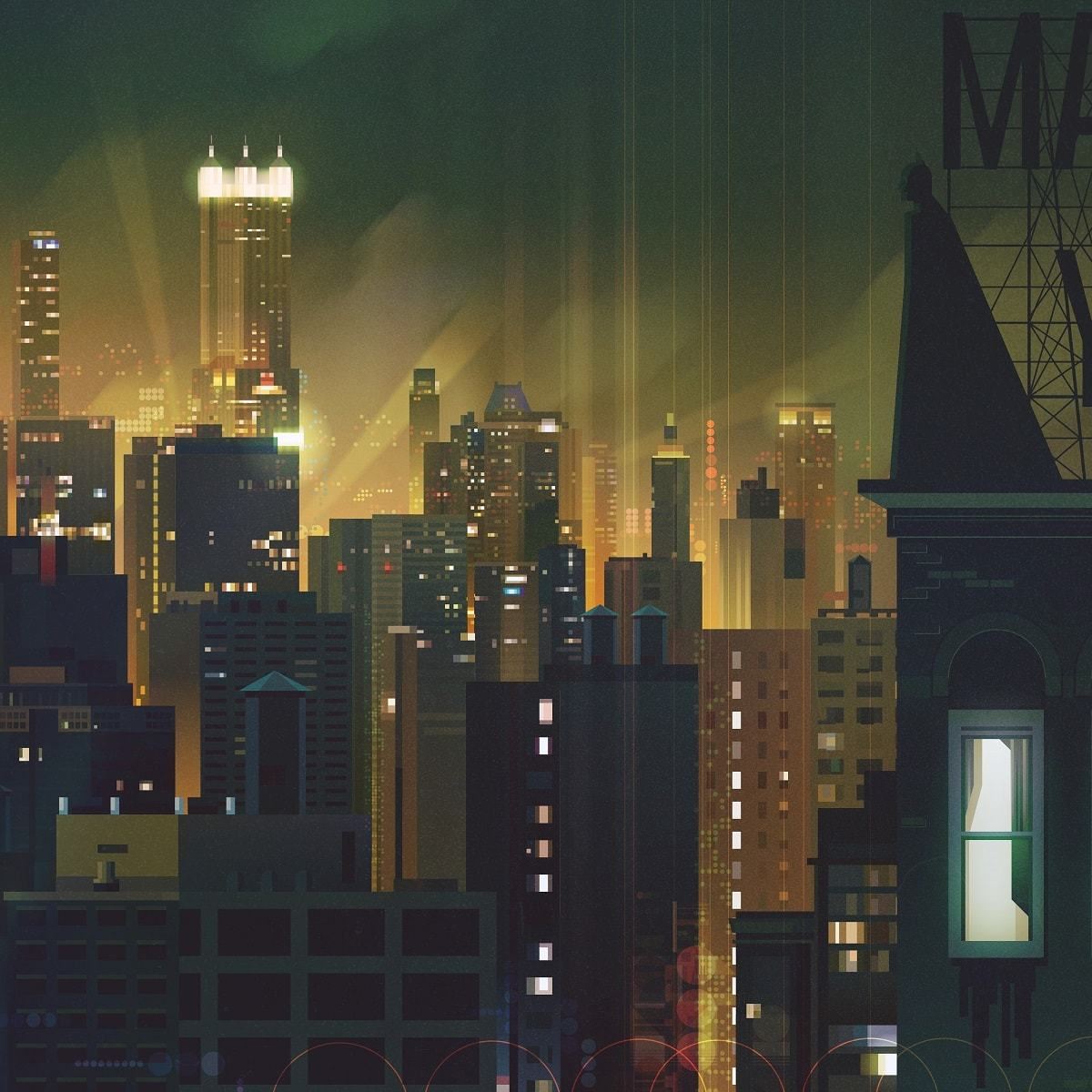 Gotham (Original) by James Gilleard Close-up 3 | PopCultArt
